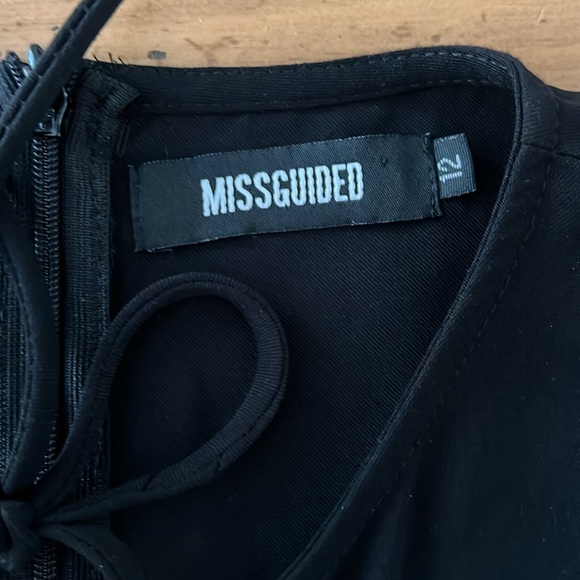 Missguided Black jumpsuit with lace up front size 12 - Picture 4 of 14